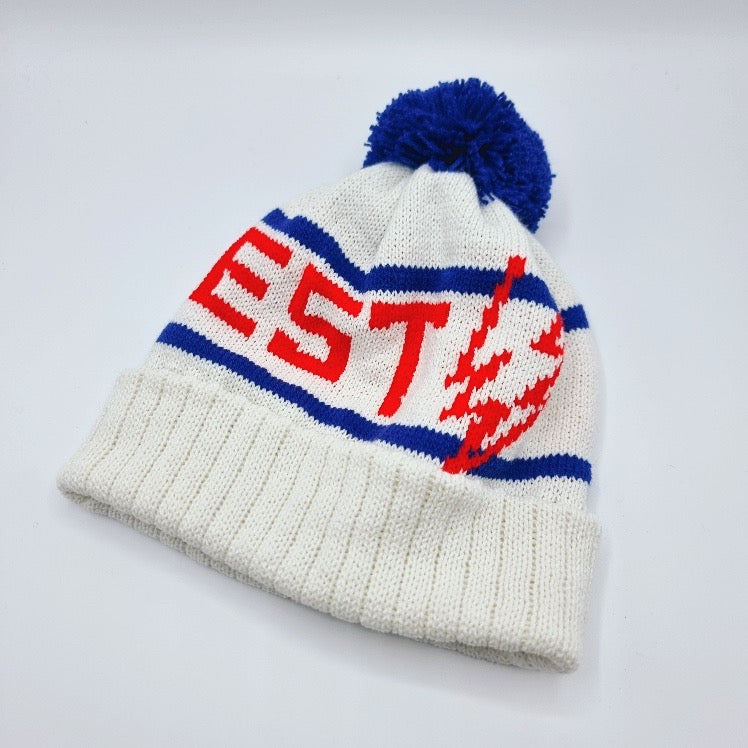 TEMPEST BOBBLE HAT (WHITE BLUE & RED)