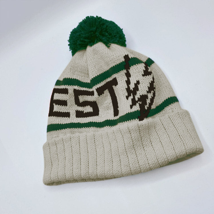 TEMPEST BOBBLE HAT (OATMEAL, GREEN & BLACK)